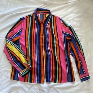 SHEIN long sleeve, button up, striped blouse